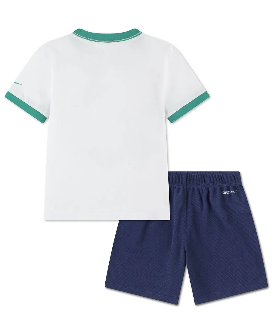 Детский комплект из футболки с коротким рукавом и шорт Dri-FIT с изображением бейсбольных персонажей (4-7 лет), Nike, midnight темно-синий/белый — фото 2