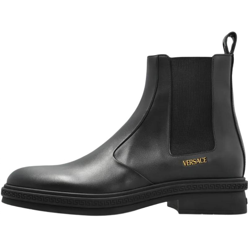 

VERSACE Короткие мужские ботинки челси Greca , черные