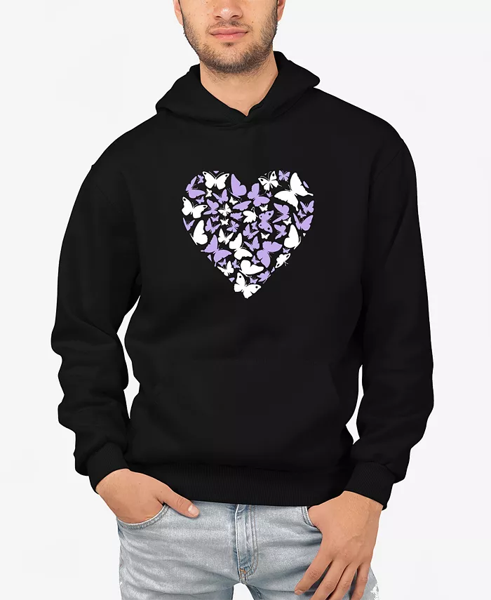 

Мужская худи с принтом "Butterfly Heart Word Art" LA Pop Art, черный
