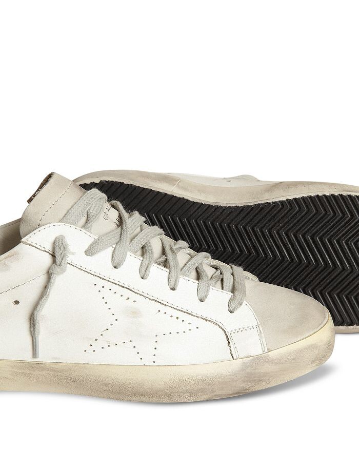 Мужские кроссовки Golden Goose Super Star на шнуровке, белый — фото 3