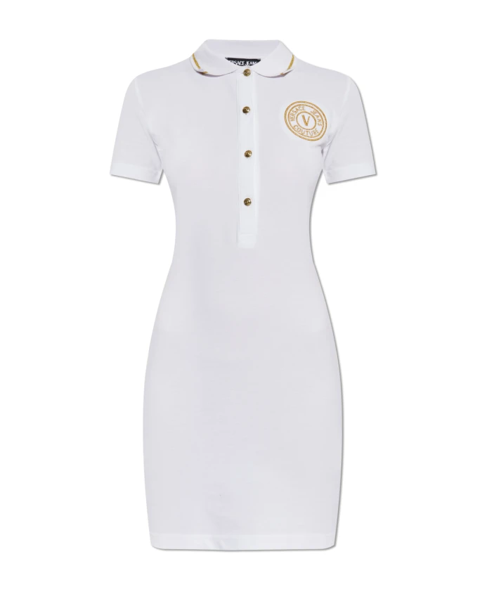 

Платье-Поло с вышитым логотипом Versace Jeans Couture, белый