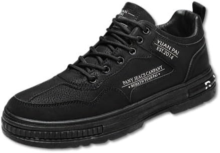 

Мужские низкие кроссовки - амортизирующая подошва из ПВХ, минималистичная арка и протектор, всесезонные повседневные и спортивные туфли для тренажерного зала, офиса и повседневной носки - удобный дизайн с круглым носком Minlaidian, черный