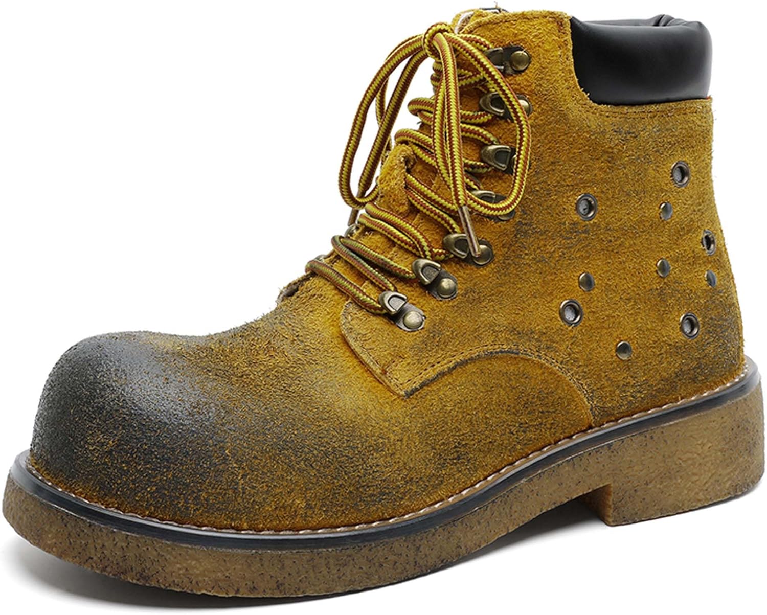 

Мужские ботинки Oxford с толстой подошвой, мода Chelsea, короткие деловые офисные повседневные боевые мотоциклетные ботинки Chukka на шнуровке для ходьбы Generic, желтый