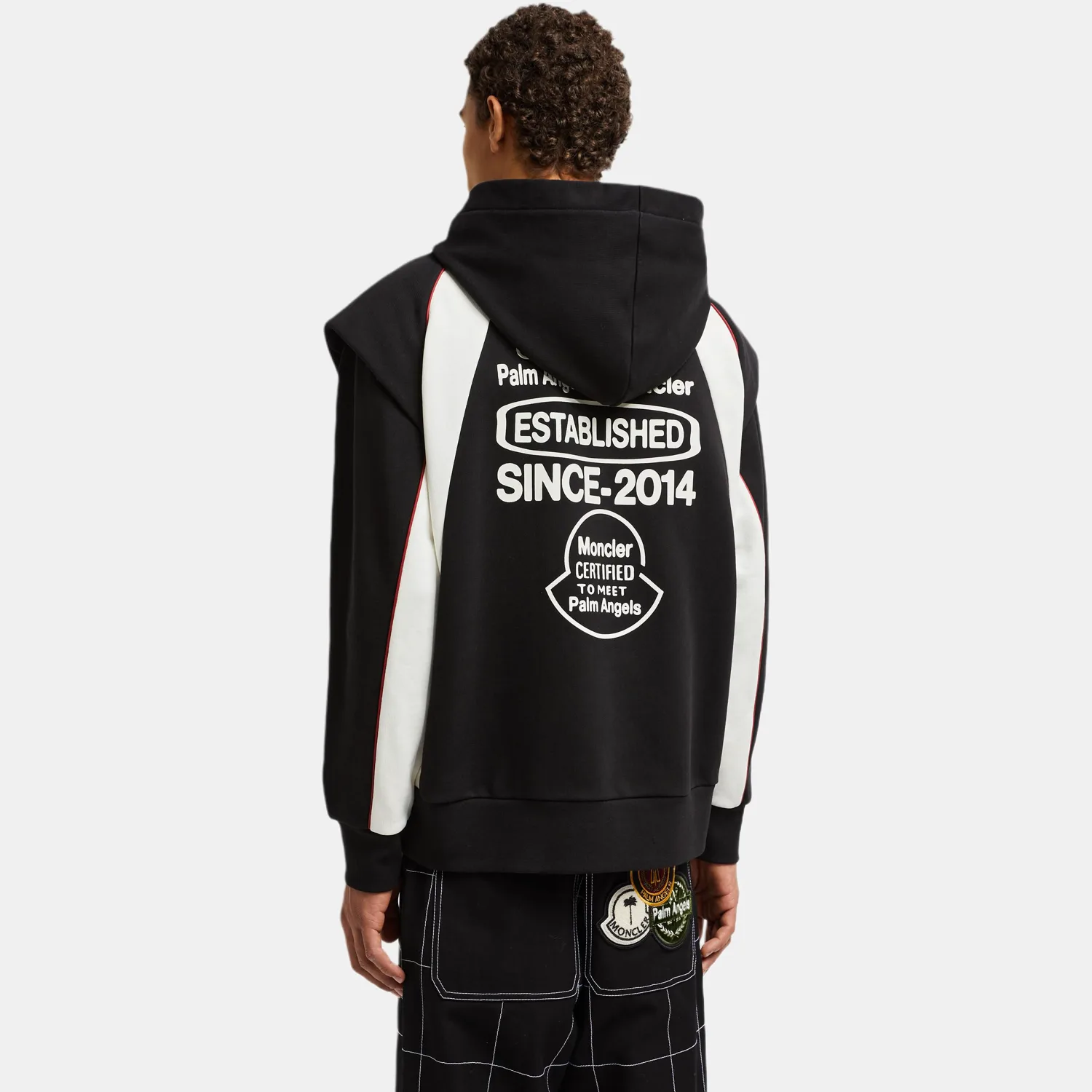 

Moncler X Palm Angels худи с логотипом и полосками MONCLER GENIUS, черный