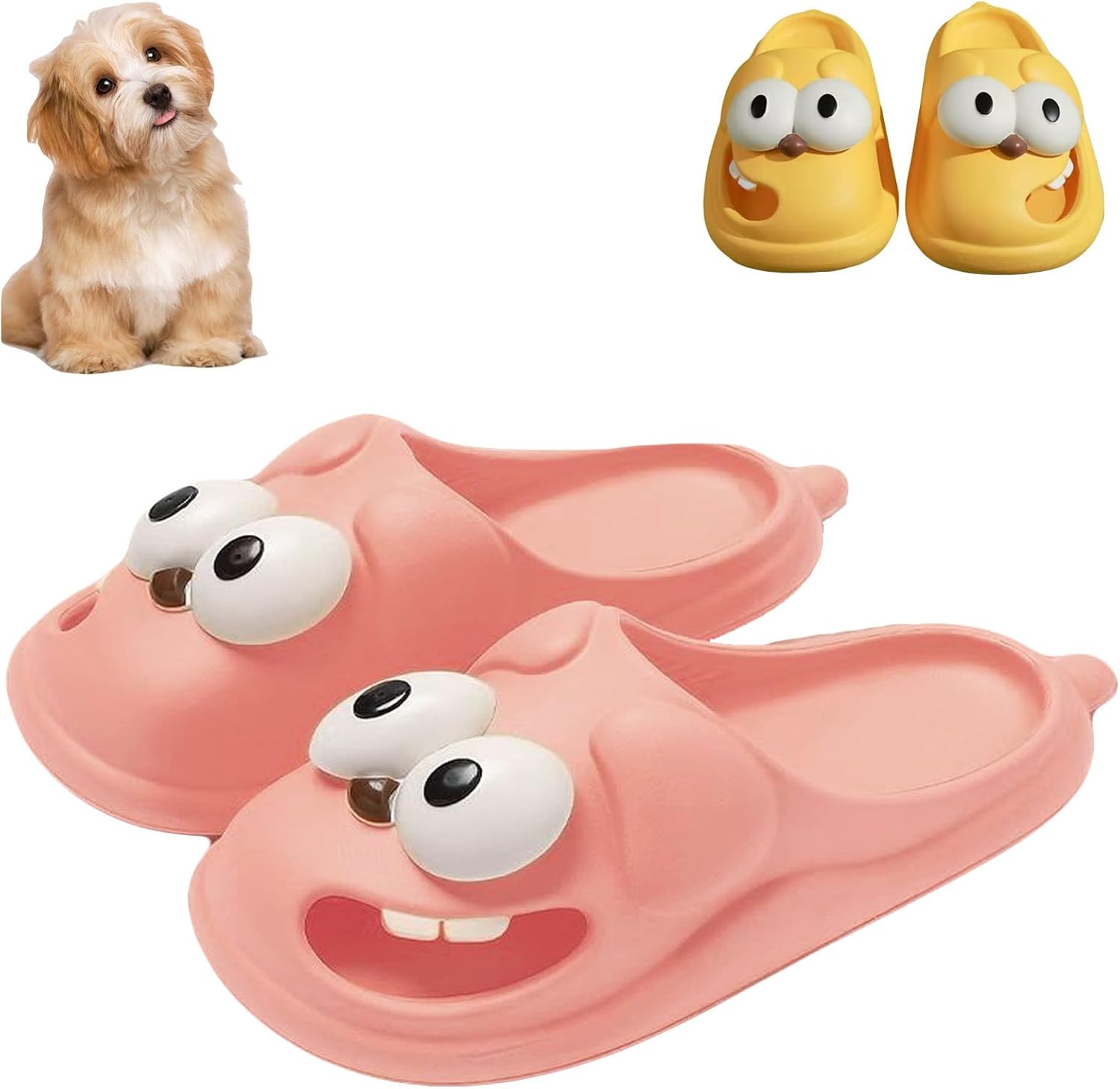 

Тапочки Love Pups, тапочки с поцелуем языком, милые и забавные нескользящие тапочки с большой собакой для женщин и мужчин Swinizh, розовый