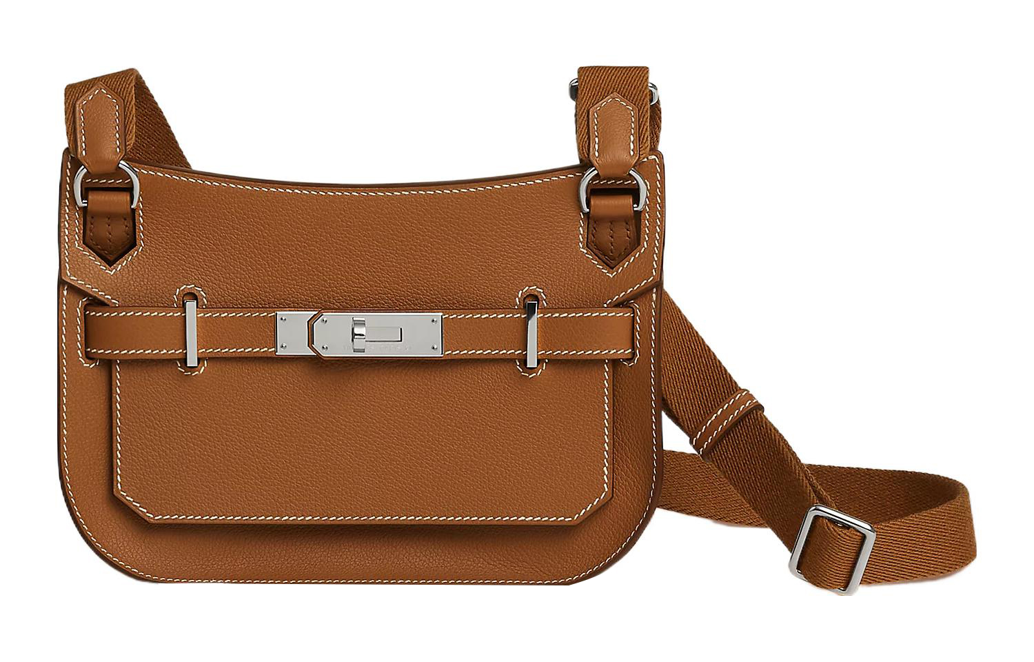 

Сумка кросс-боди через плечо Jypsiere из кожи Evercolor женская золотисто-коричневая HERMES