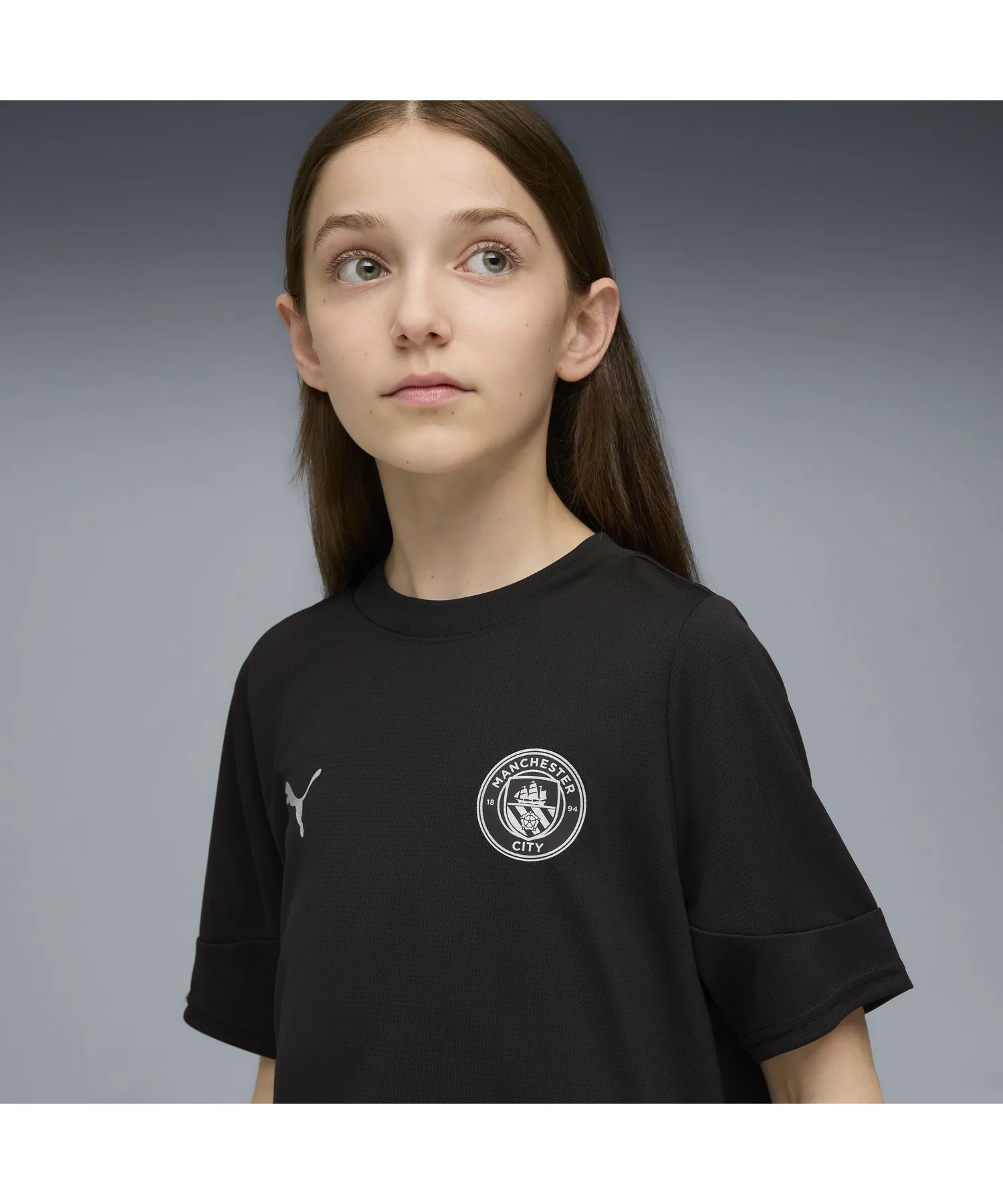 Детская футболка для тренировок Manchester City FC 2025-26 PUMA зелёная — фото 2