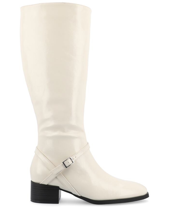 Женские ботинки Rhianah Tru Comfort из пеноматериала на широкой подошве с квадратным носком на блочном каблуке и широкой икре Journee Collection, слоновая кость/кремовый — фото 2