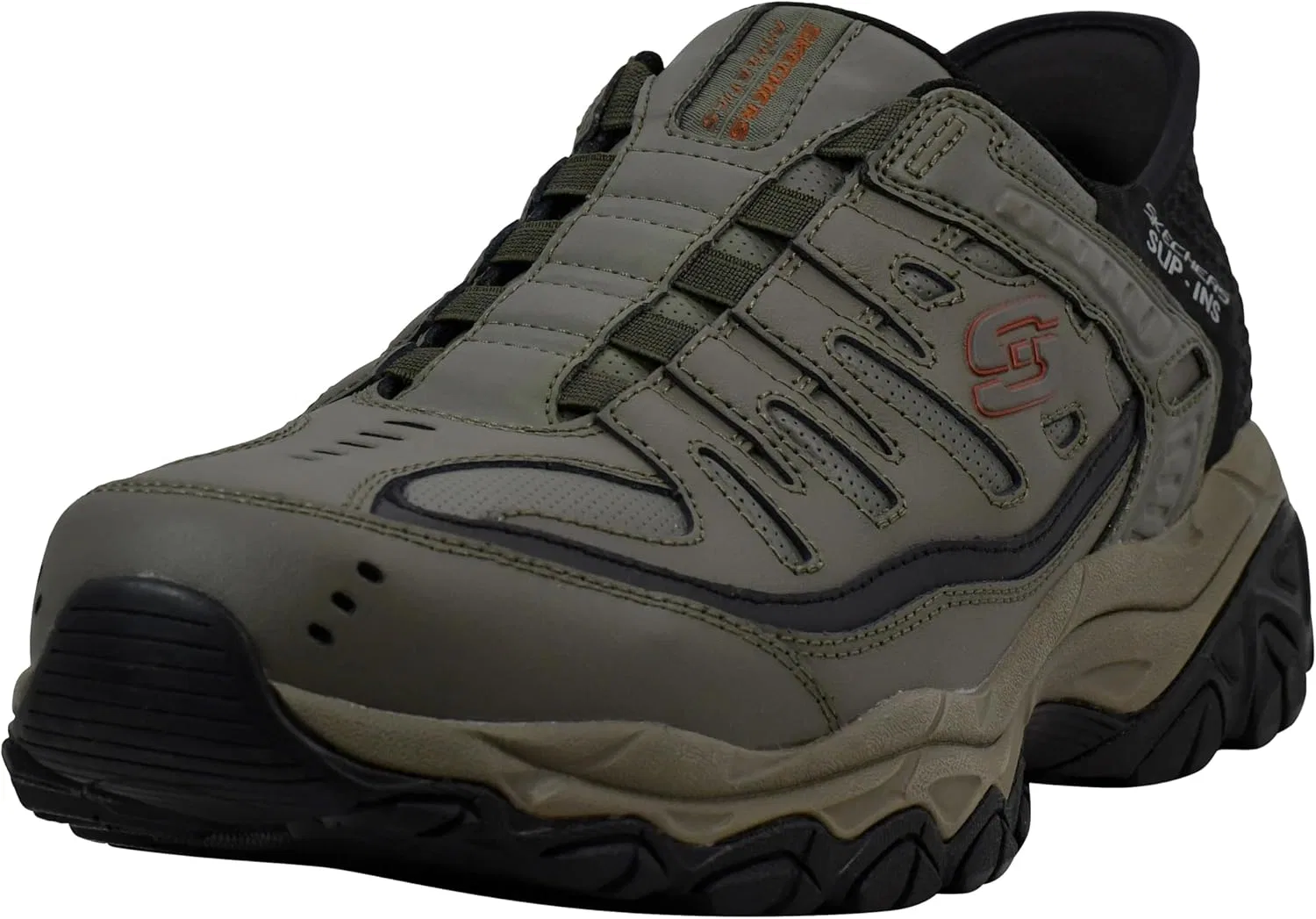 Мокасины мужские Skechers, оливковый/черный