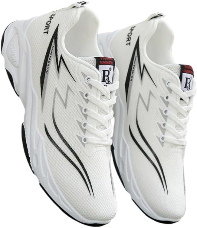 

Мужские спортивные кроссовки Clolinde с сеткой- дышащие, с мягкой подошвой, удобные для бега молодежные, противоскользящие, для повседневной активности и упражнений на улице, белый/черный