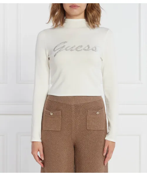 

Блузка с логотипом из стразов Regular fit Guess Jeans, белый