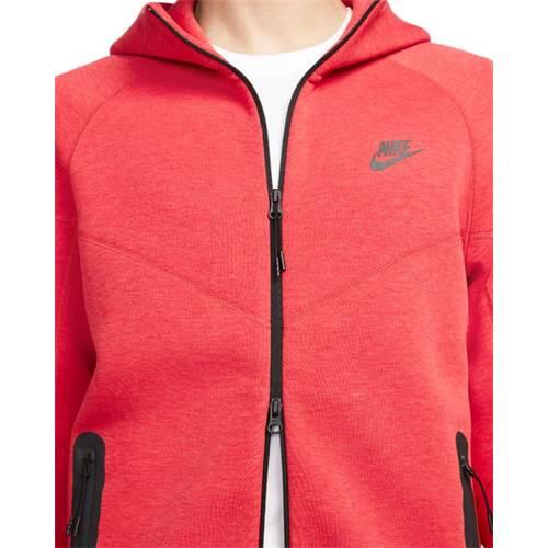 NIKE Толстовка с капюшоном на молнии, спортивный комплект, флис, светлый, университетский, красный, меланжевый — фото 3