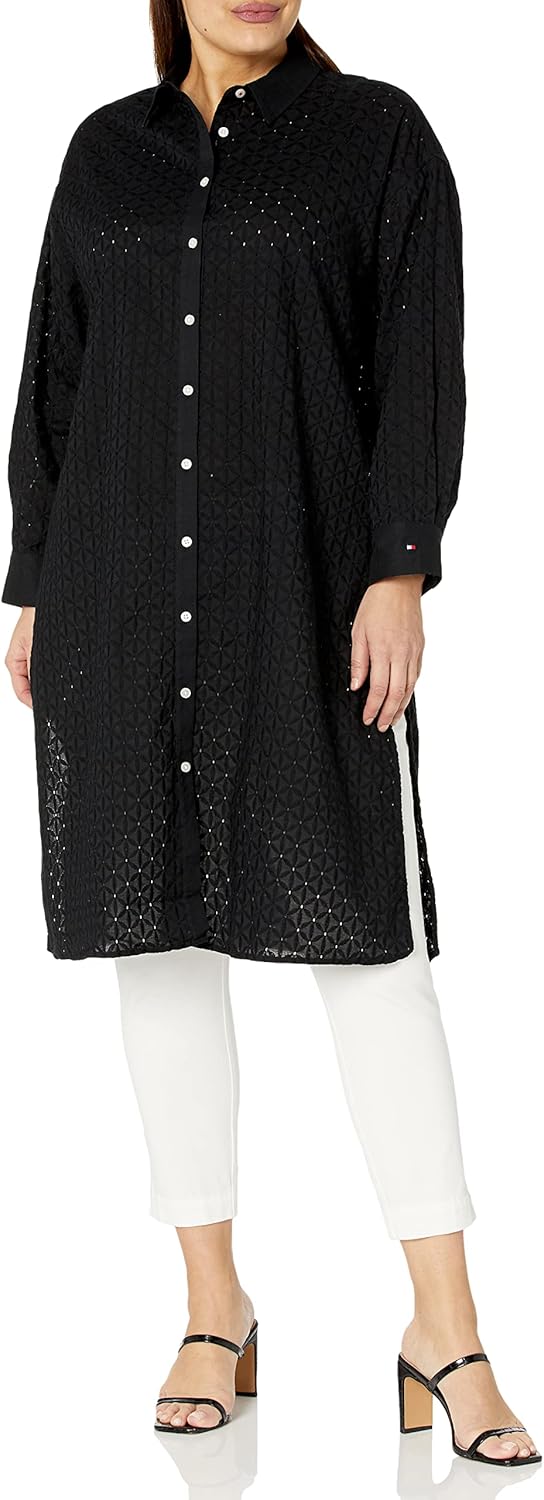 Женское легкое повседневное платье с длинным рукавом Tommy Hilfiger, Black