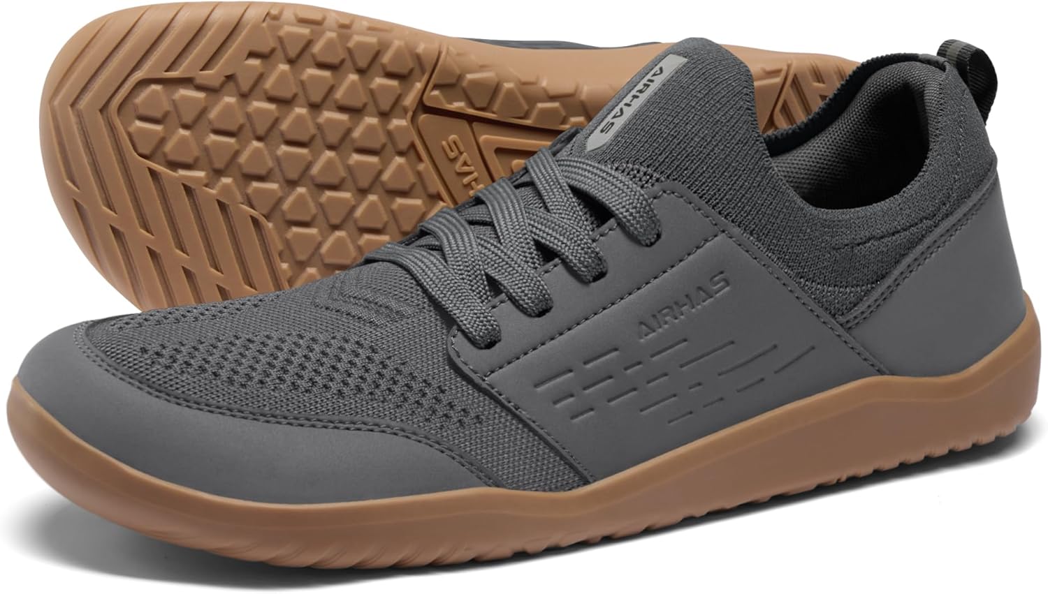 

Мужские босоножки с широкой носковой частью для тренировок в зале, кроссовки для мужчин с нулевым уклоном для кросс-тренинга Airhas, темно-серый