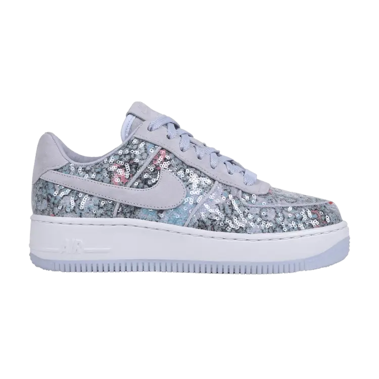 Кроссовки Nike Wmns Air Force 1 Upstep Low 'Glass Slipper', серебряный