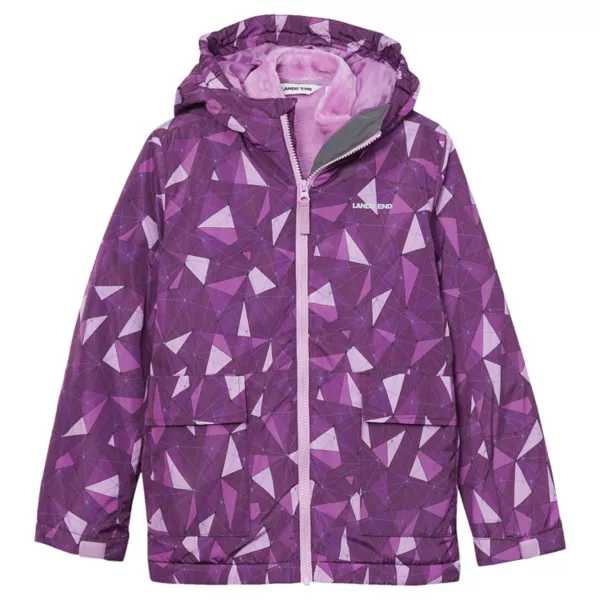 

Детская водостойкая утеплённая 3-в-1 куртка 2-20 Lands' End, цвет plum abstract violet
