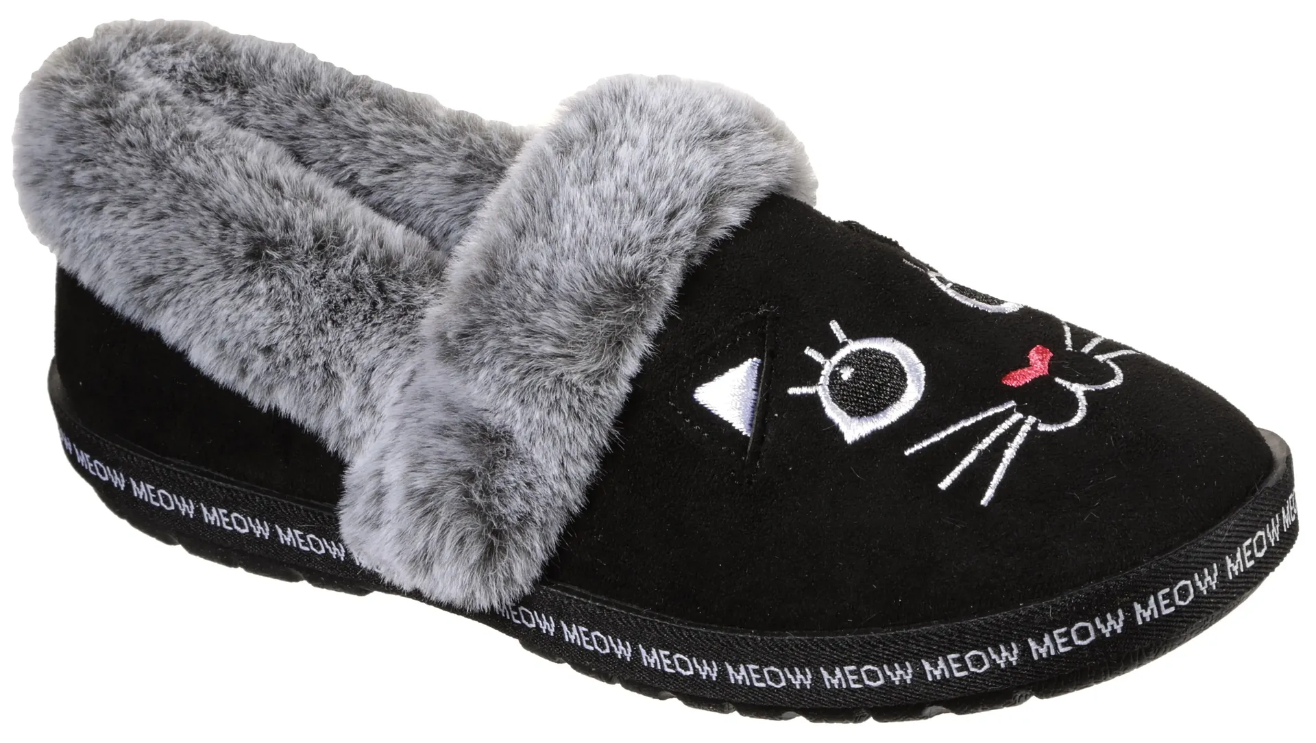 Тапочки Skechers "TOO COSY MEOW PAJAMAS" с вышитой кошачьей мордочкой, черный