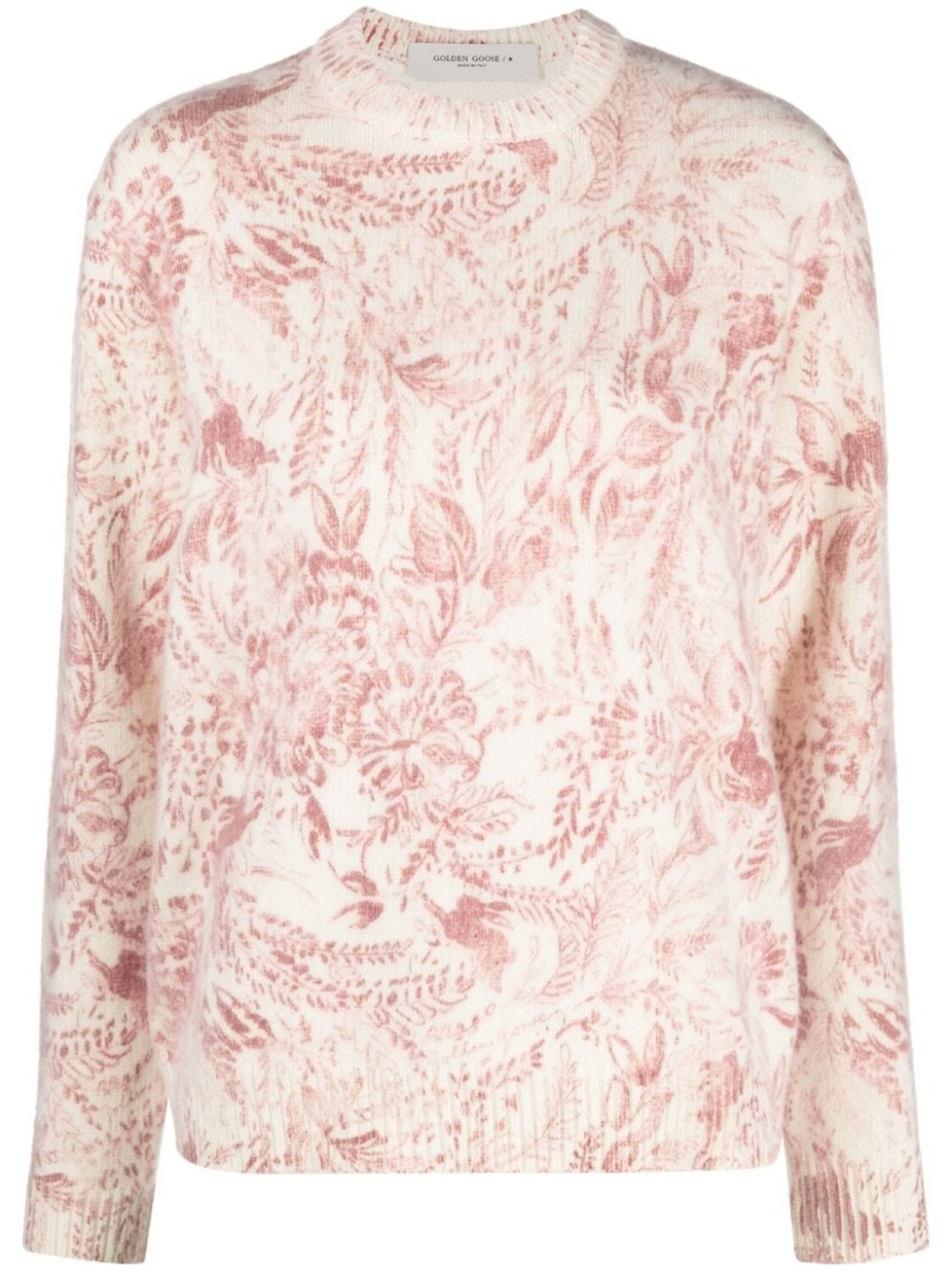 

Golden Goose жаккардовый джемпер с цветочным узором, белый
