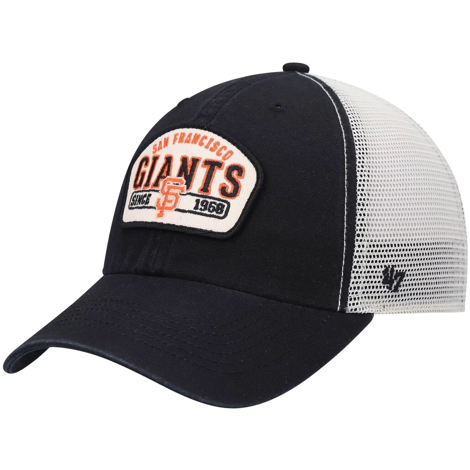 

Мужская черная кепка San Francisco Giants Penwald Clean Up Trucker Snapback '47