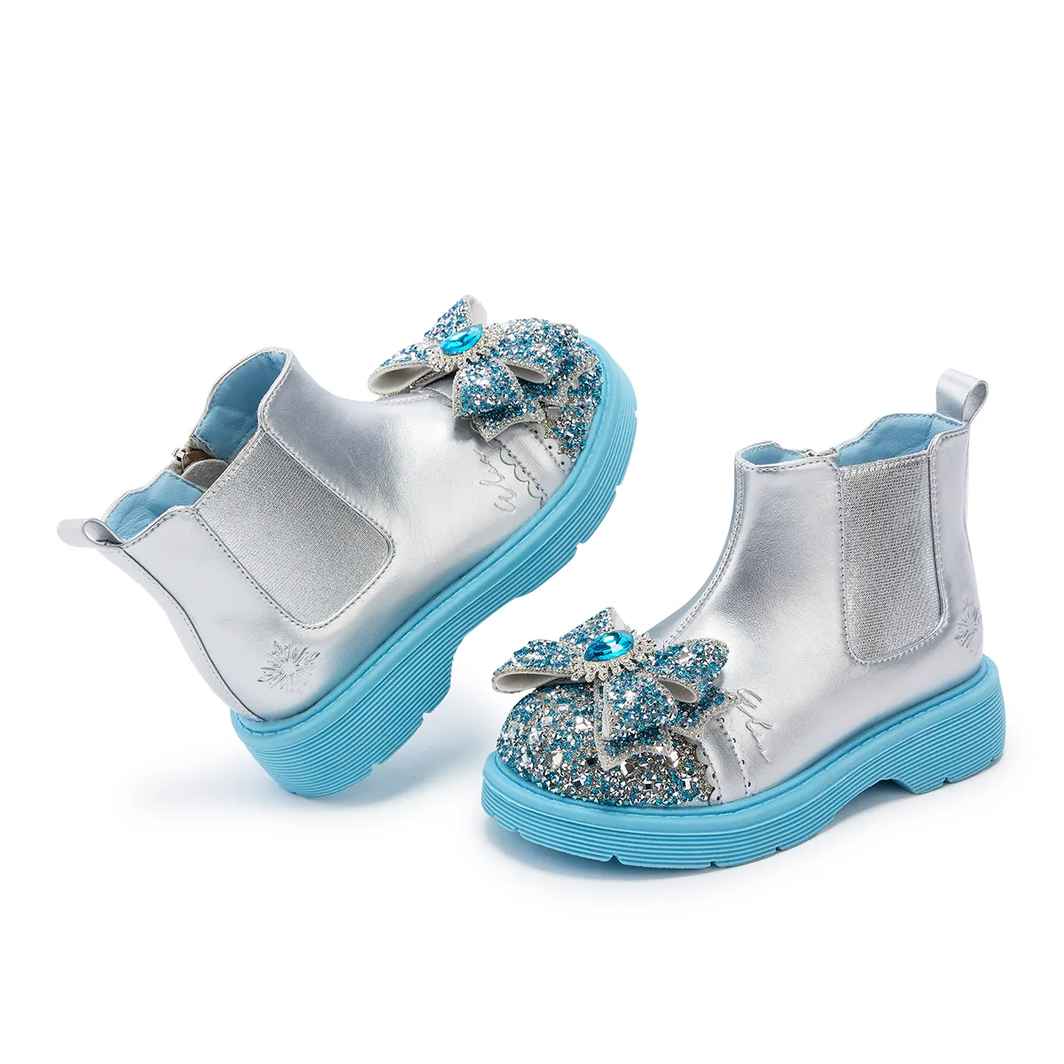 Термоноски с флисовой подкладкой и стразами Frozen Winter Fleece Lined Jumilia Rhinestone Princess Disney, синий — фото 4