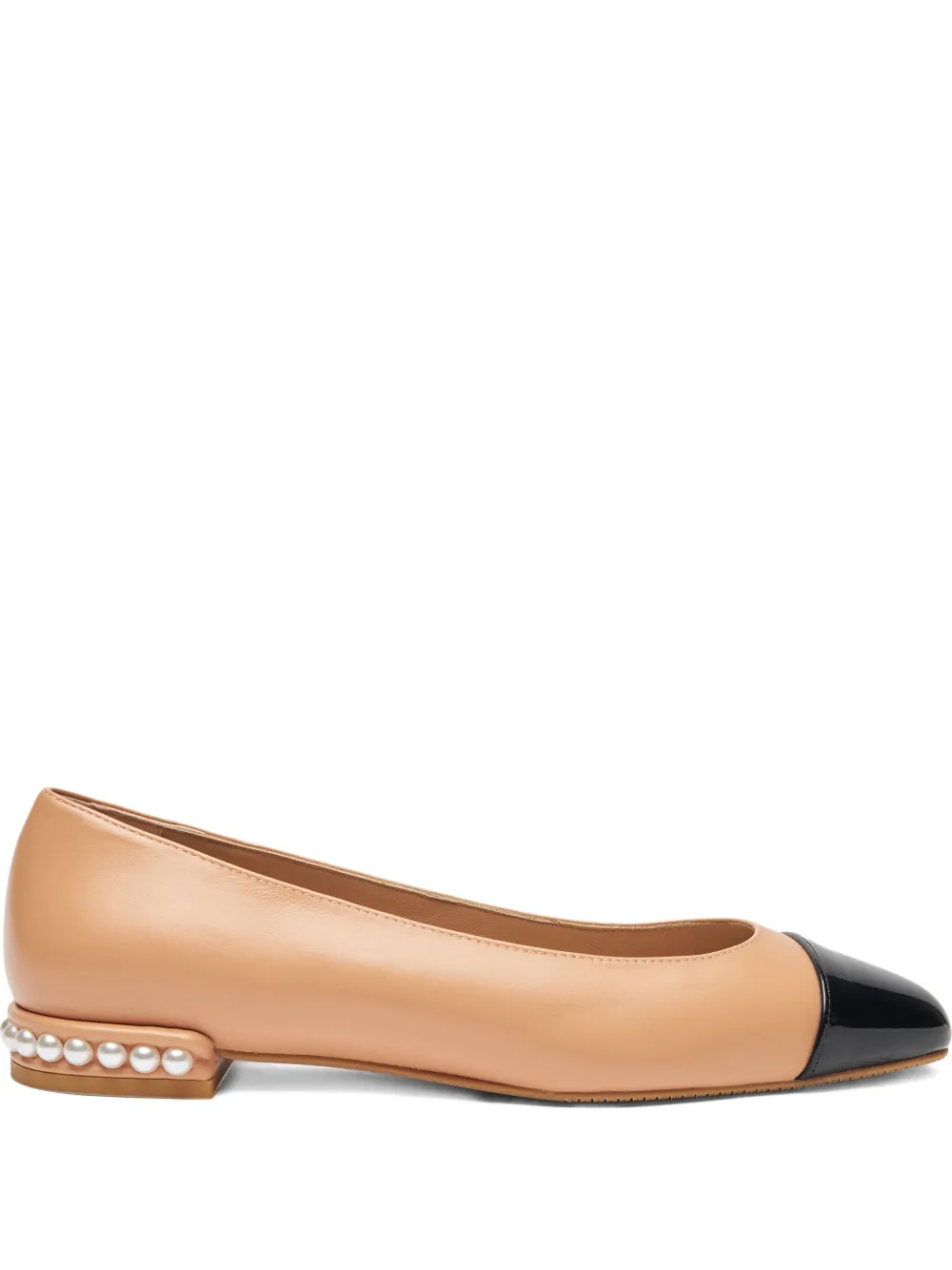 Балетки с жемчугом Stuart Weitzman, нейтральный