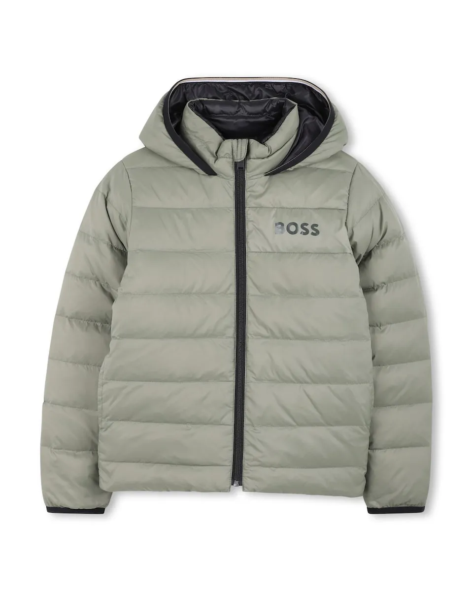

Детское длинное пальто Boss Kidswear, военный зеленый