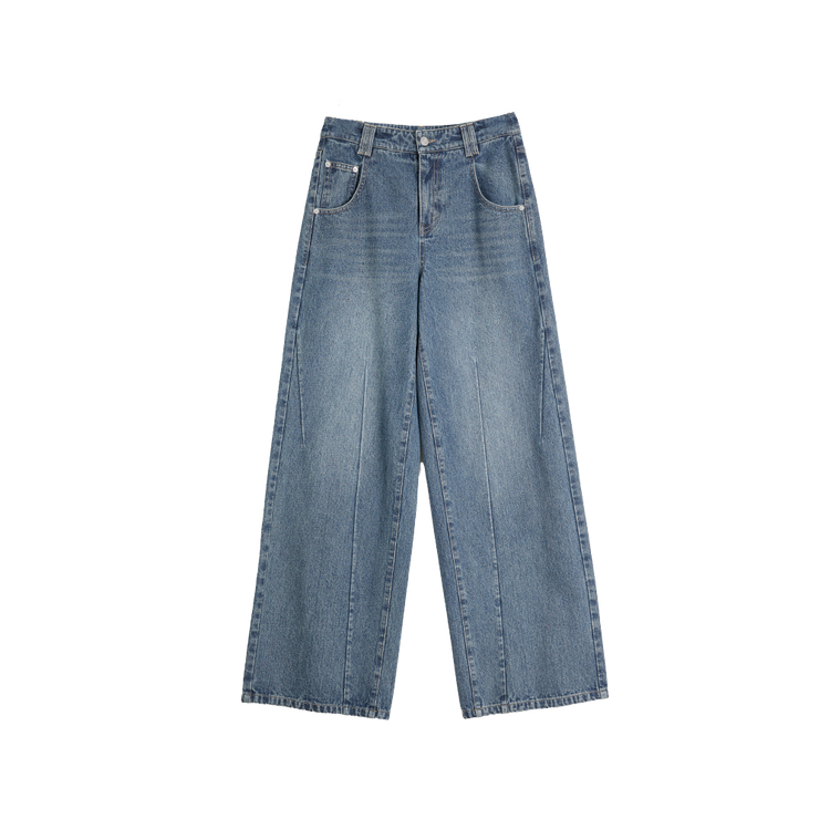 

ELLE Джинсы женские деним синие утепленные широкие