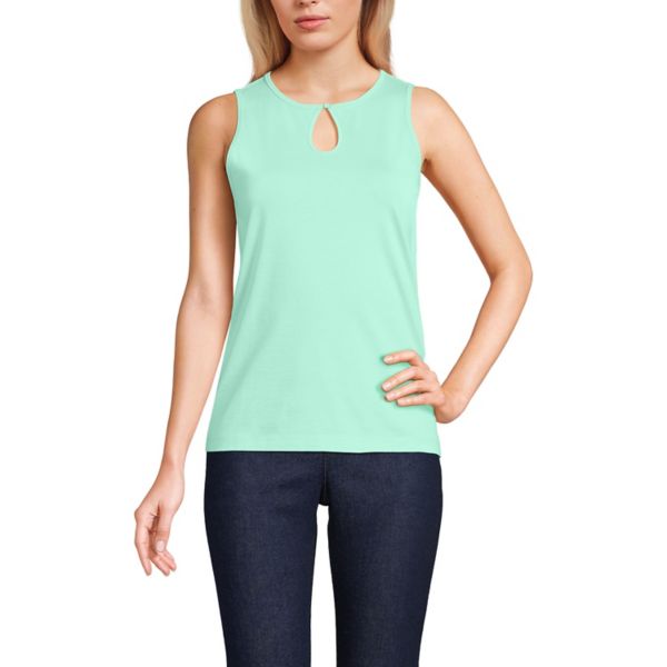 

Женская майка с вырезом Supima Lands' End, цвет frosted mint