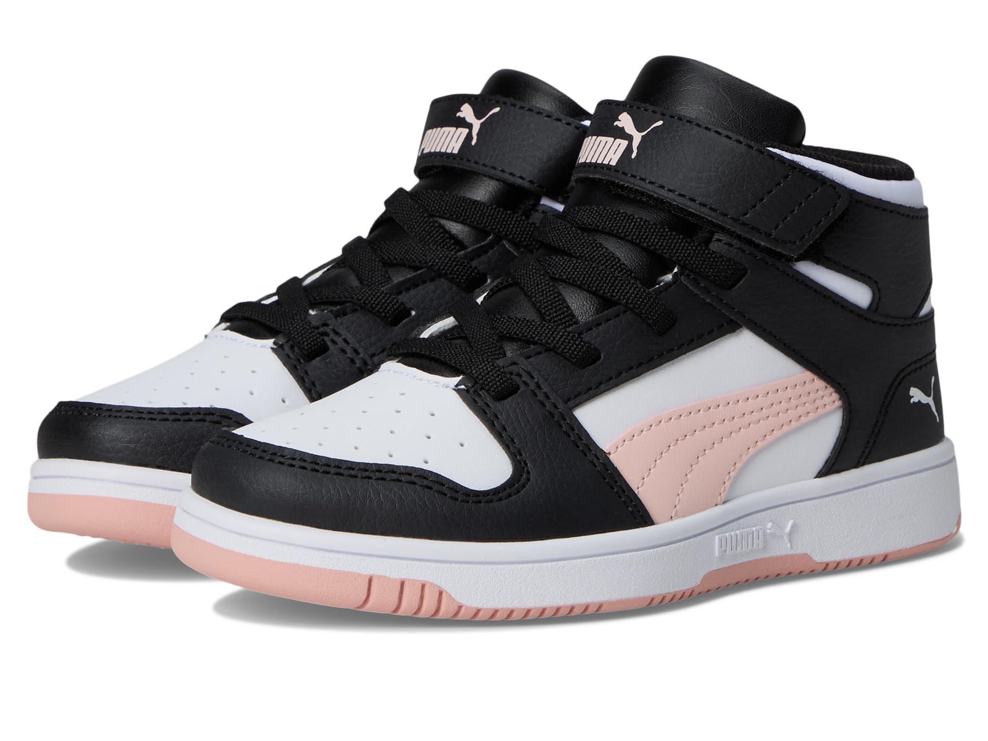 

Кроссовки PUMA Kids Puma Kids Rebound Layup Synthetic Leather Hook And Loop Sneakers, Puma Black/Rose Dust