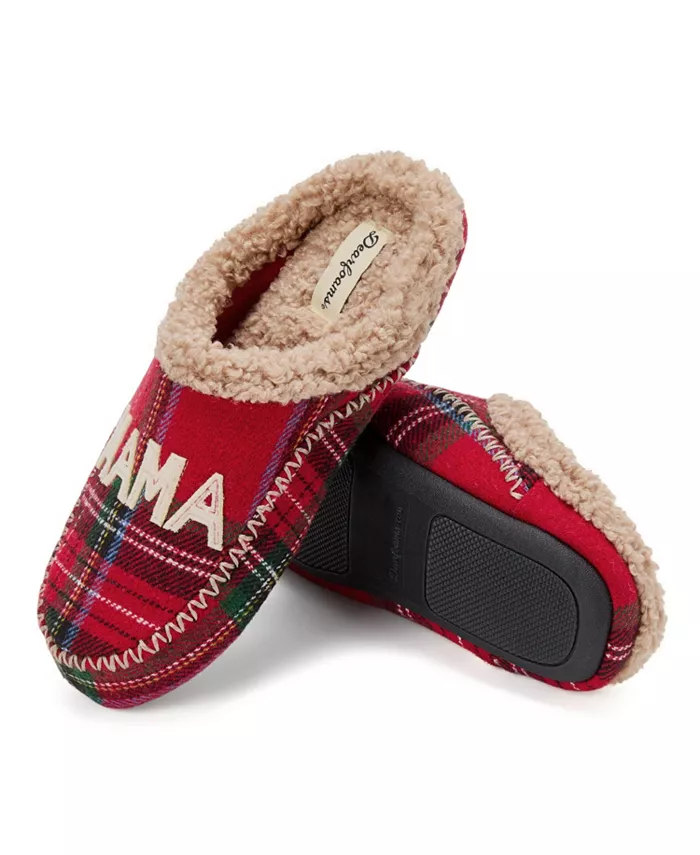 Женские тапочки-кроксы Mama Bear в клетку Dearfoams, мультиколор — фото 3