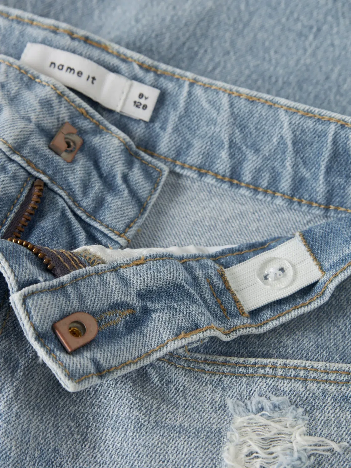 Джинсовые шорты Mom Fit, Name it, light blue bleached denim — фото 4