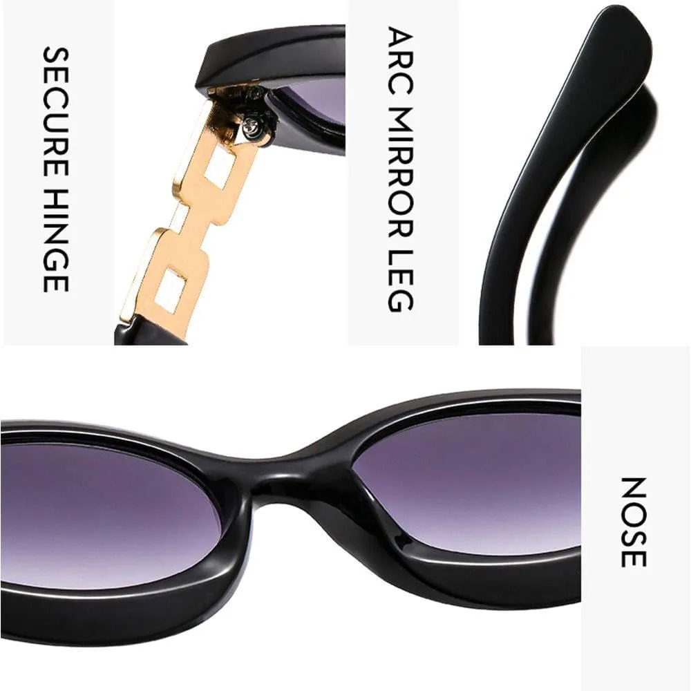 

Винтажные овальные солнцезащитные очки для женщин, модные солнцезащитные очки с металлической цепочкой, элегантные очки для активного отдыха и велоспорта WNCKSQ, C2