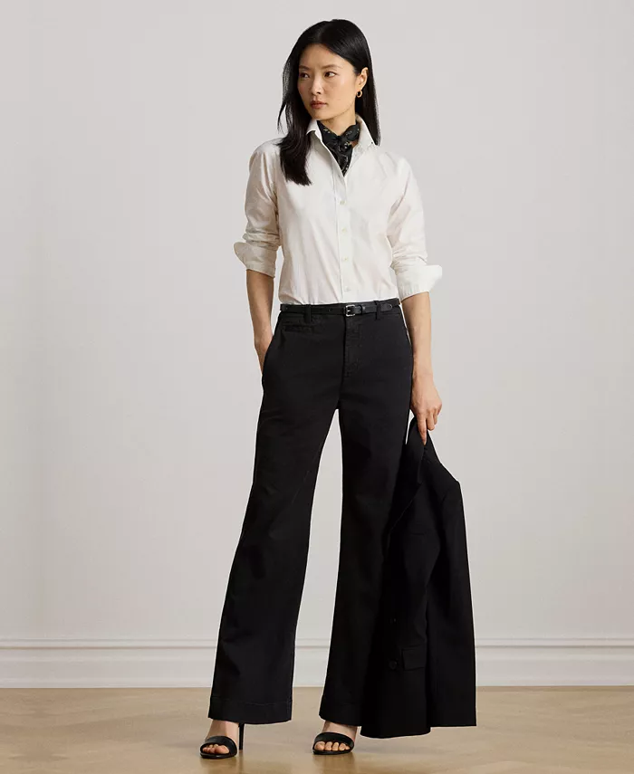 

Женские эластичные хлопковые брюки-клеш Chino Lauren Ralph Lauren, черный