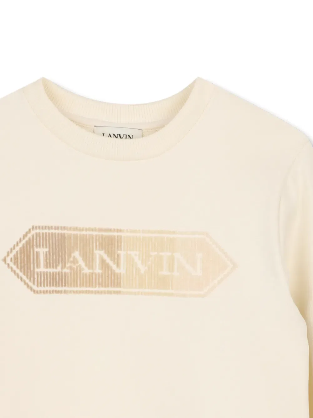 Свитшот с круглым вырезом и логотипом Lanvin Enfant, нейтральный — фото 3