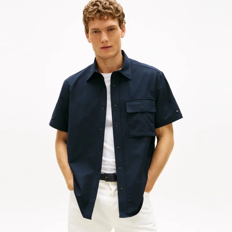Рубашка мужская с лацканом Tommy Hilfiger, темно-синий DW5 — фото 4