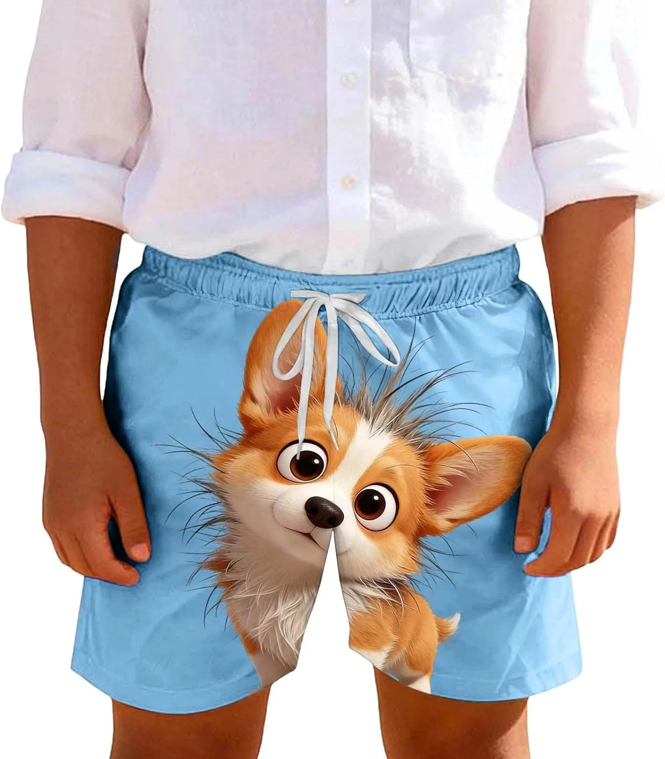 Шорты для плавания Boys Kids Swim Trunks с принтом собаки, синие