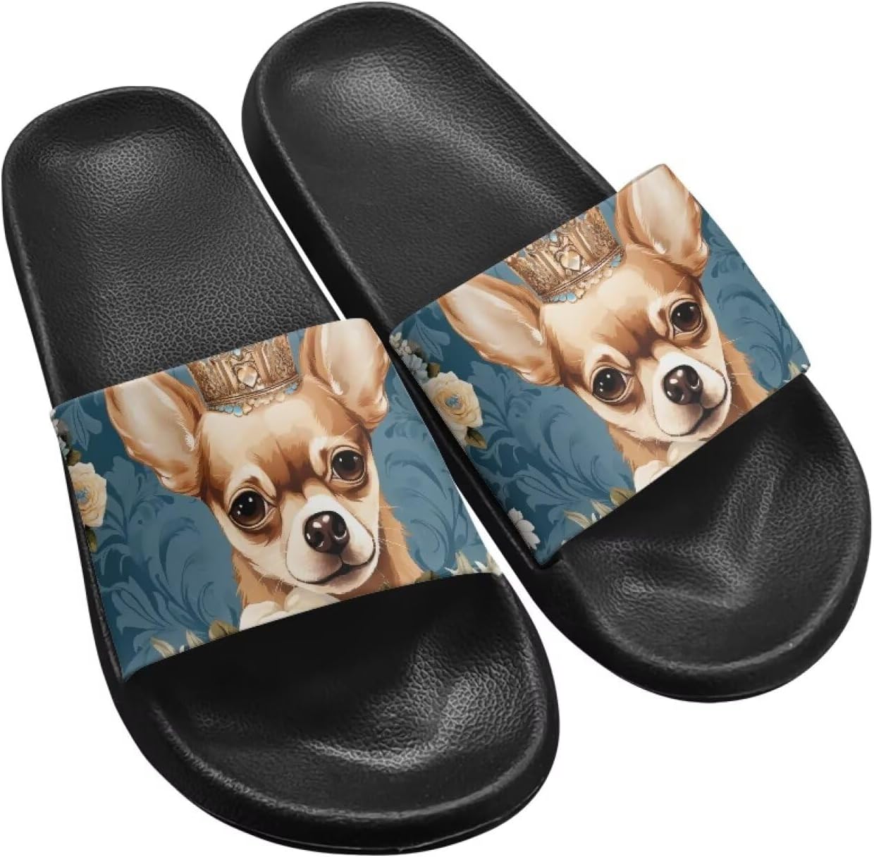 

Мужские шлепанцы Twousenru Cloud Pillow, удобные, толстые, противоскользящие, легкие, для дома, улицы и душа, размер США 6-11, Crown Chihuahua