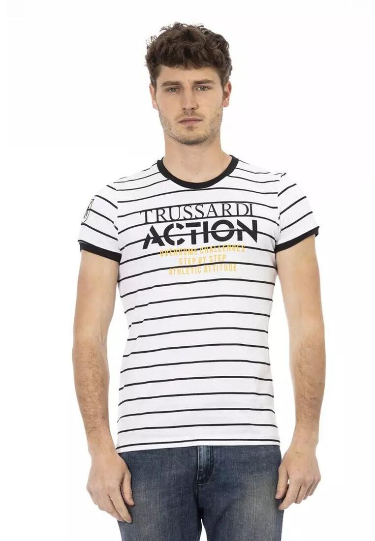 

Футболка с круглым вырезом и принтом Trussardi Action, белый