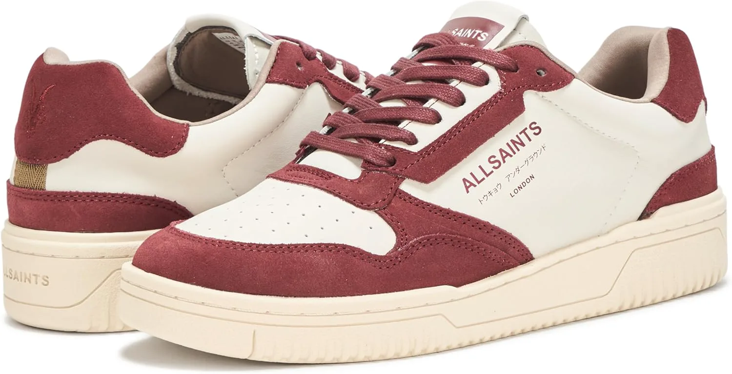 Мужские кеды AllSaints Regan Low Top, белый/красный — фото 3