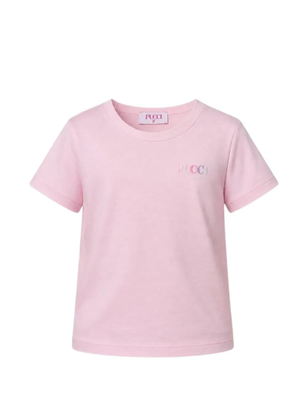 Футболка с принтом и оборками Pucci Junior, розовый