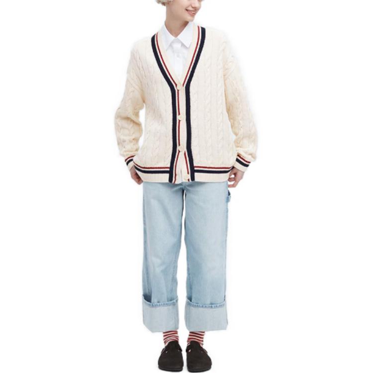 UNIQLO JW Anderson SS23 Вязаный свитер женский цвет слоновая кость — фото 4