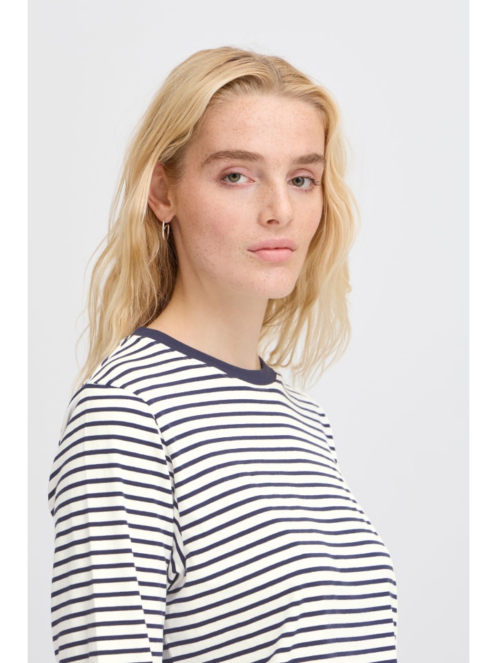 

Рубашка с длинными рукавами IHMIRA свободного кроя в цвете Cloud Dancer с принтом Total Eclipse ICHI