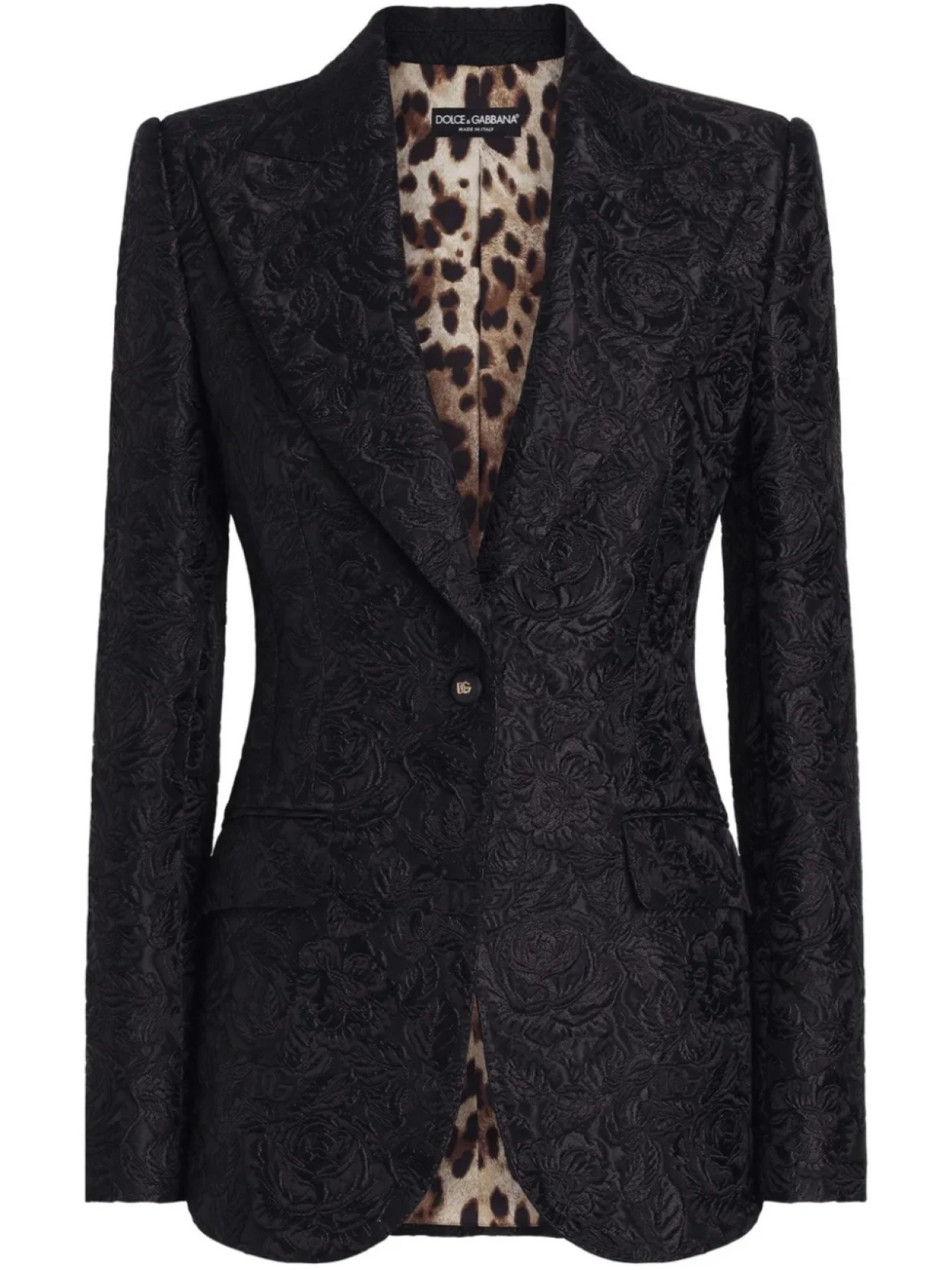 

Однобортный пиджак Dolce & Gabbana с цветочным жаккардом, черный