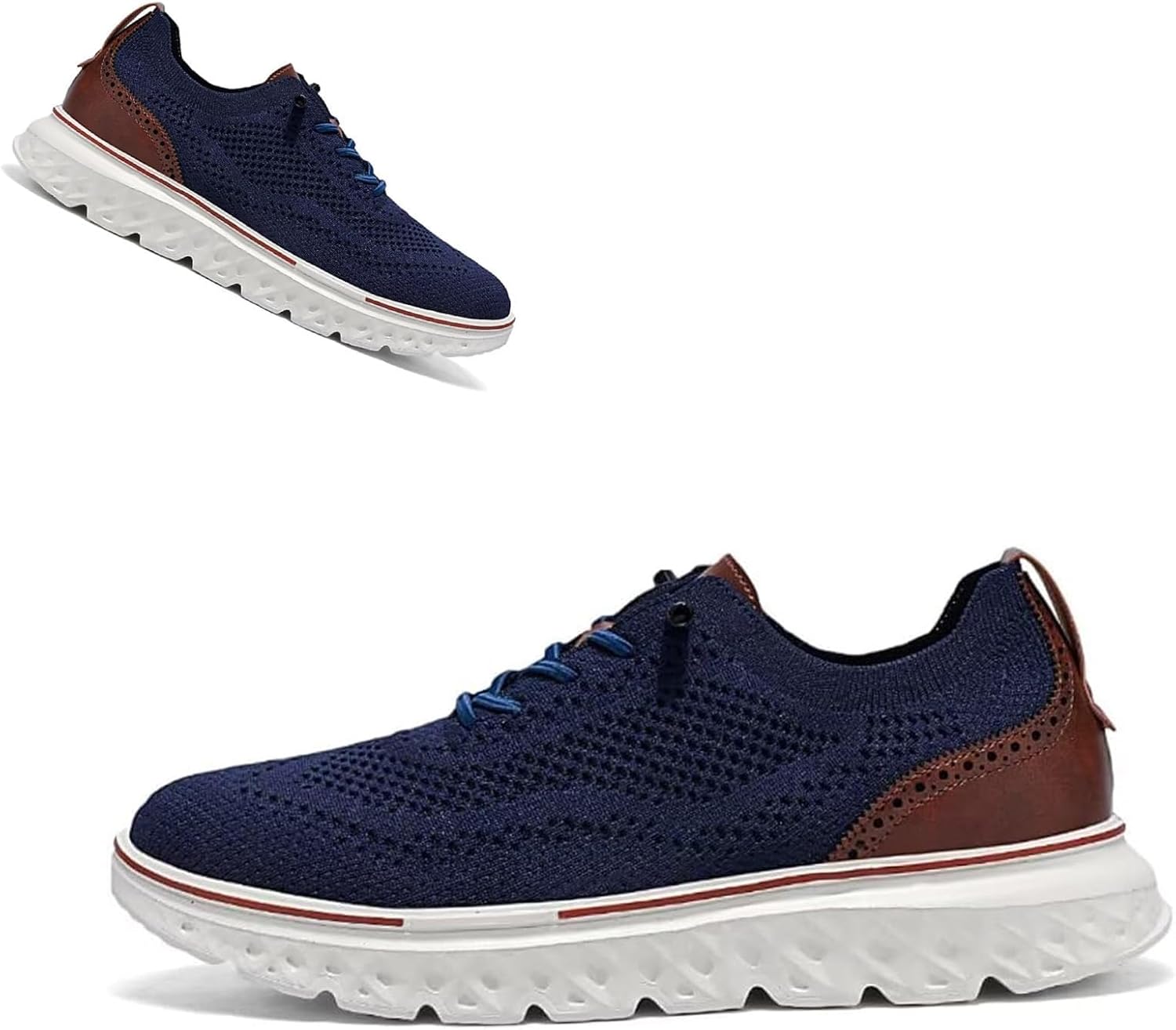 

Мужские слипоны оксфорды без шнурков, ультракомфортная обувь из вязаной ткани, легкие повседневные кроссовки для прогулок, удобные классические туфли, сетчатая обувь для работы и повседневной носки Yueliang, синий