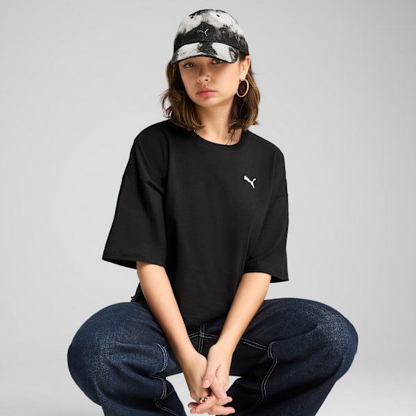 

Женская футболка оверсайз с коротким рукавом Puma Wardrobe Essentials, черный