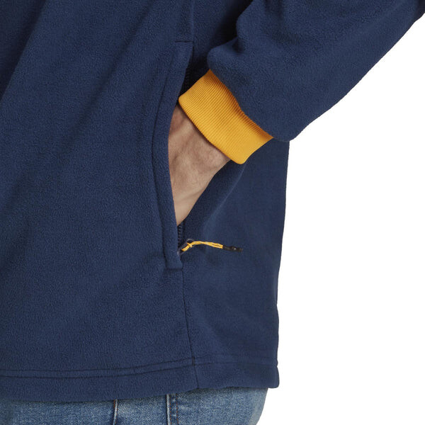 Толстовка adidas originals Wh Snap Fleece 'Navy Blue Yellow', синий — фото 3