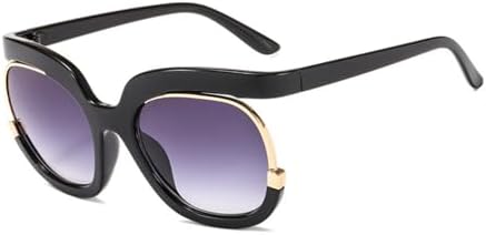 

Крупные солнцезащитные очки в полуободковой оправе для женщин, большие солнцезащитные очки для женщин, роскошные черные солнцезащитные очки UV400 LXLHWN, C1 Black-grey