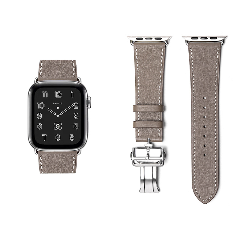 

Vobafe Часы Strap Apple Compatibility Cowhide Leather Material 43mm, Imported Swift Leather ★ Taupe