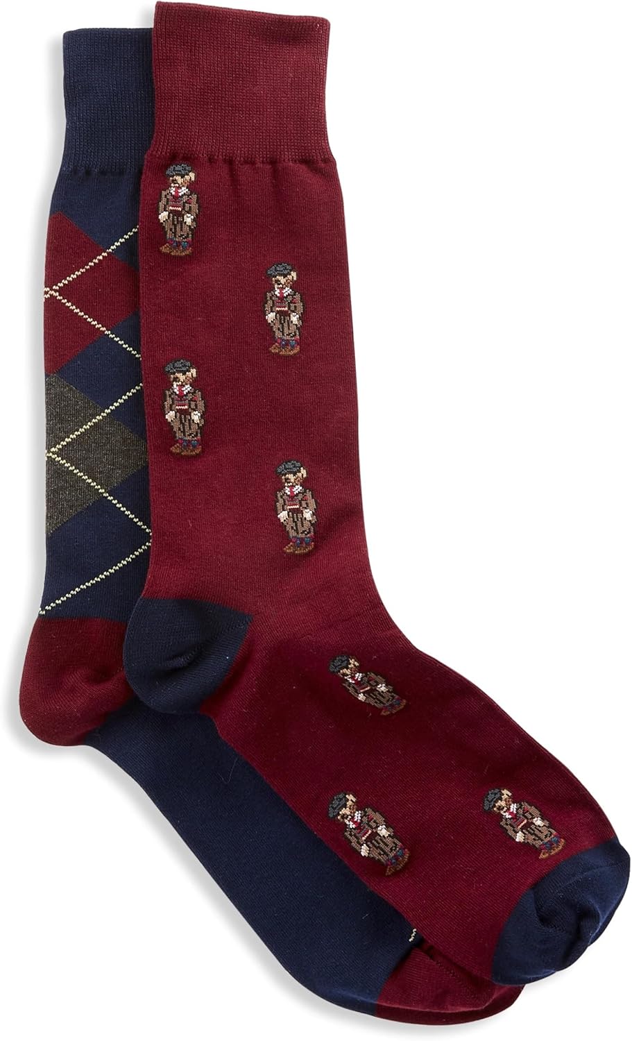 

Polo Ralph Lauren мужские носки с медведем и мартини, 2 пары, Borgog Wine