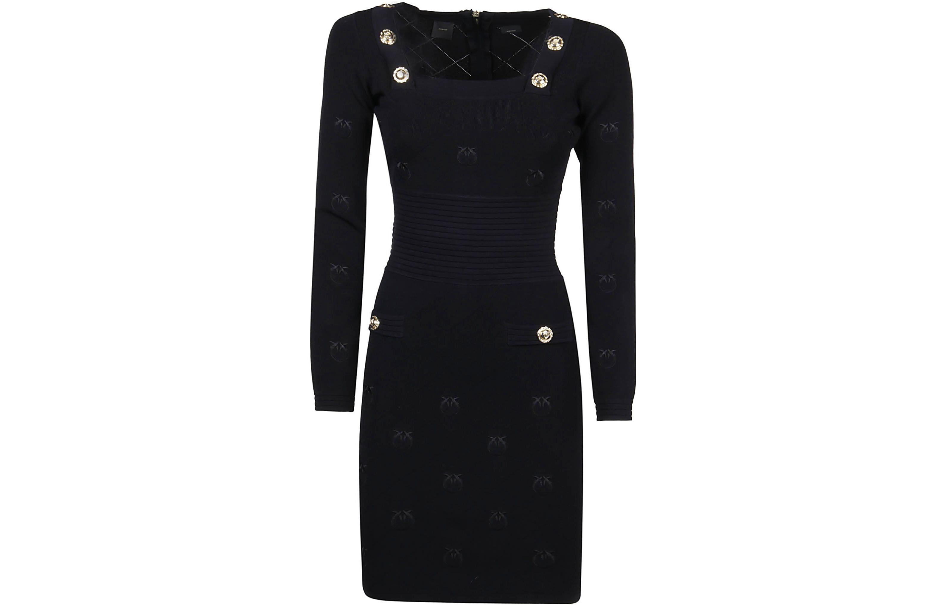 

FW22 Длинное платье с длинными рукавами Женское Черное PINKO